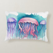 Watercolor Series: Jellyfish Accent Kussen (Achterkant)