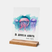 Watercolor Series: Jellyfish Acryl Bord (Hoek)