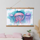 Watercolor Series: Jellyfish Bloom Hangend Wandkleed (Slaapkamer)