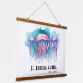 Watercolor Series: Jellyfish Hangend Wandkleed (Gebogen)