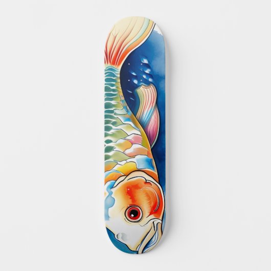 Watercolor Series: Koi Fish Persoonlijk Skateboard (Voorkant)