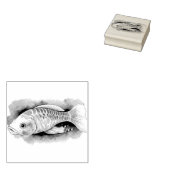 Watercolor Series: Koi Fish Rubberstempel (Gestempeld)