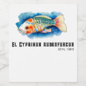 Watercolor Series: Koi Fish Wijn Etiket (Enkel label)