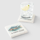 Watercolor Series: Lionfish Stenen Onderzetter (Zijkant)