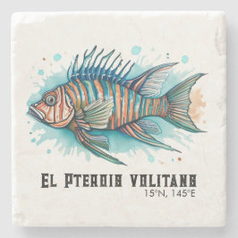 Watercolor Series: Lionfish Stenen Onderzetter