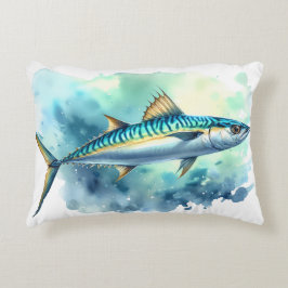 Watercolor Series: Mackerel Accent Kussen