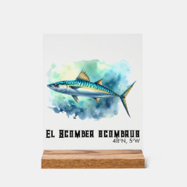Watercolor Series: Mackerel Acryl Bord