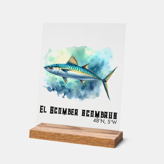Watercolor Series: Mackerel Acryl Bord (Hoek)
