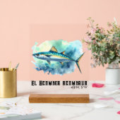 Watercolor Series: Mackerel Acryl Bord (Huwelijk)