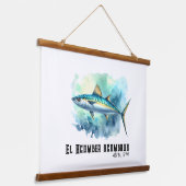 Watercolor Series: Mackerel Hangend Wandkleed (Gebogen)