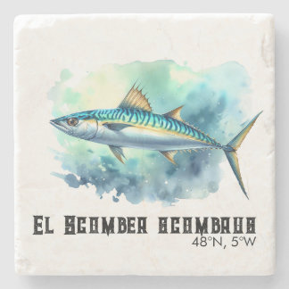 Watercolor Series: Mackerel Stenen Onderzetter