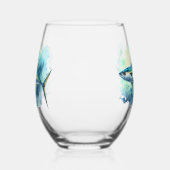 Watercolor Series: Mackerel Wijnglas Zonder Voet (Rechts)