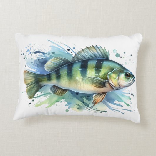 Watercolor Series: Perch Accent Kussen (Achterkant)