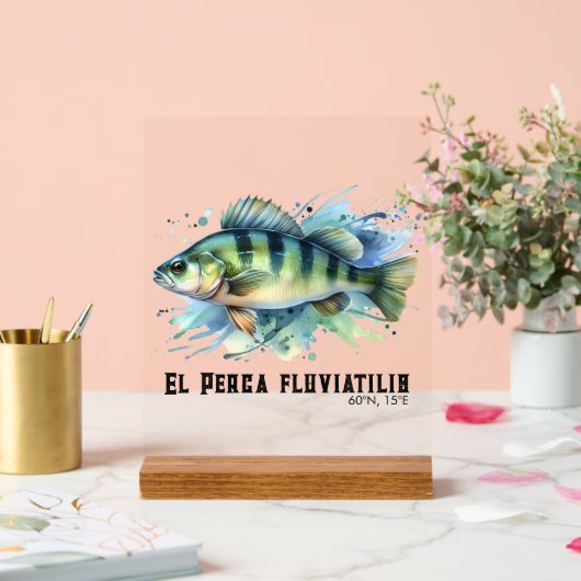 Watercolor Series: Perch Acryl Bord (Huwelijk)