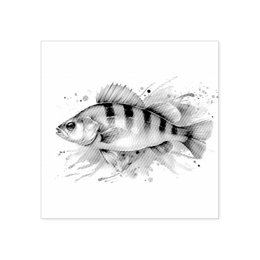 Watercolor Series: Perch Rubberstempel (Afrduk)