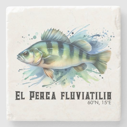 Watercolor Series: Perch Stenen Onderzetter (Voorkant)