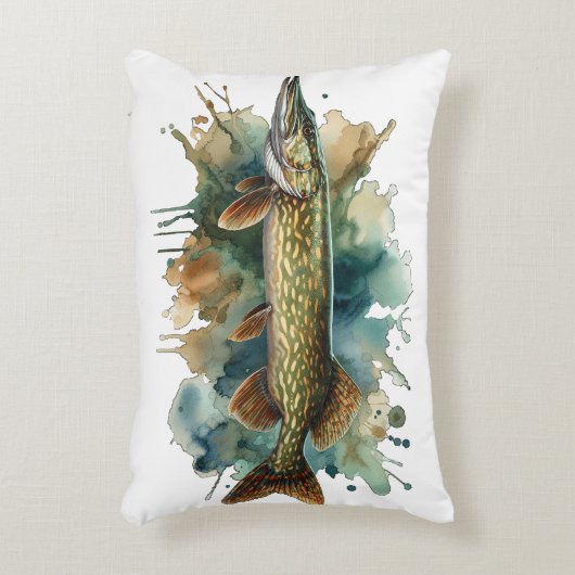 Watercolor Series: Pike Accent Kussen (Voorkant(Verticaal))