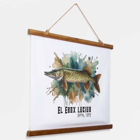 Watercolor Series: Pike Hangend Wandkleed (Gebogen)