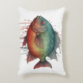 Watercolor Series: Piranha Accent Kussen (Voorkant(Verticaal))