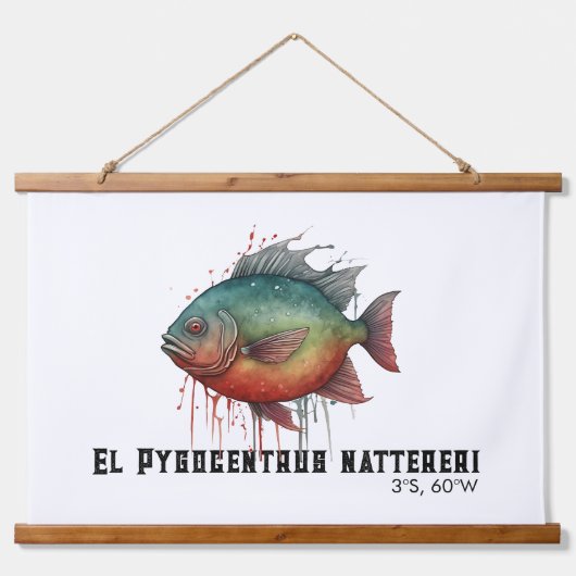 Watercolor Series: Piranha Hangend Wandkleed (Voorkant)