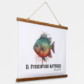 Watercolor Series: Piranha Hangend Wandkleed (Gebogen)