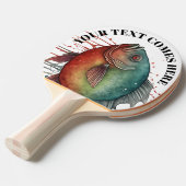 Watercolor Series: Piranha Tafeltennisbatje (Voorkant Gekanteld)