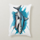 Watercolor Series: Shark Accent Kussen (Achterkant (Verticaal))