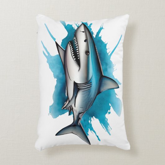 Watercolor Series: Shark Accent Kussen (Voorkant(Verticaal))