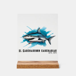 Watercolor Series: Shark Acryl Bord