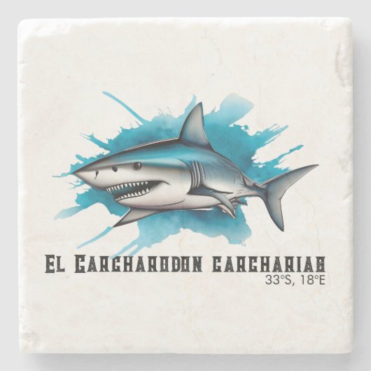 Watercolor Series: Shark Stenen Onderzetter (Voorkant)