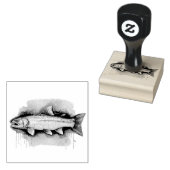 Watercolor Series: Trout/Salmon Rubberstempel (Gestempeld)