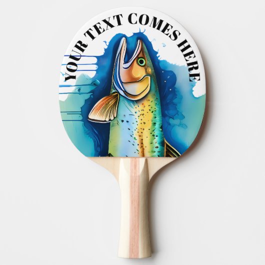 Watercolor Series: Trout/Salmon Tafeltennisbatje (Voorkant)