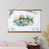 Watercolor Series: Zander/Walleye Hangend Wandkleed (Slaapkamer)
