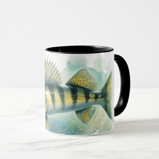 Watercolor Series: Zander/Walleye Mok (Voorkant rechts)
