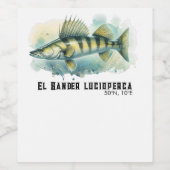 Watercolor Series: Zander/Walleye Wijn Etiket (Enkel label)