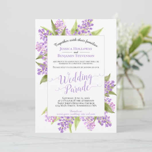 Watercolor Sering Parades/Trouwreceptie Kaart (Staand voorkant)