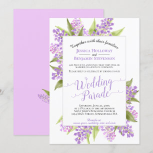 Watercolor Sering Parades/Trouwreceptie Kaart