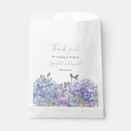 Watercolor Sering & Stofblauw Hydrangea's Trouwen  Bedankzakje