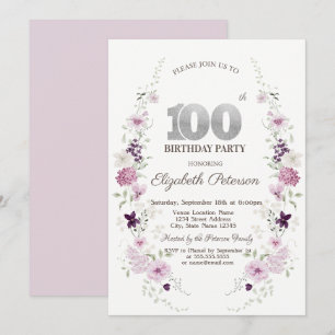 Watercolor Sering Wilde Bloemen 100ste Verjaardag Kaart