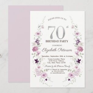Watercolor Sering Wilde Bloemen 70ste Verjaardag Kaart
