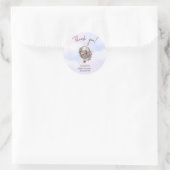 Watercolor Seringbloem Heet Lucht Ballon Baby Show Ronde Sticker (Tas)