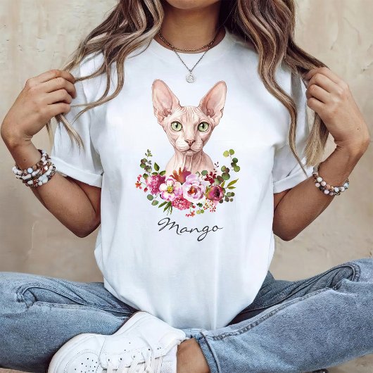 Watercolor Sfinx Kat T-shirt