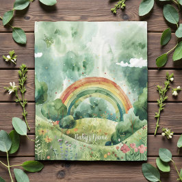 Watercolor Shades of Green Rainbow Fleece Deken