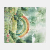 Watercolor Shades of Green Rainbow Fleece Deken (Voorkant (Horizontaal))