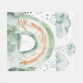 Watercolor Shades of Green Rainbow Fleece Deken (Voorkant (Horizontaal))