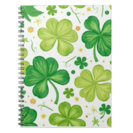 Watercolor Shamrock Pattern Notitieboek