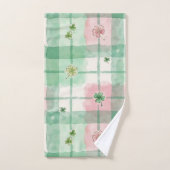 Watercolor Shamrock Plaid Towel Set Bad Handdoek (Handdoek)