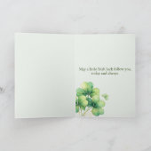 Watercolor Shamrock St. Patrick's Day Card Kaart (Binnen)