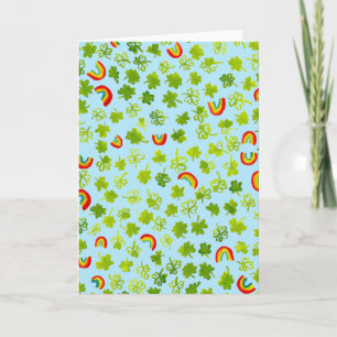 Watercolor Shamrocks & Rainbows Ierse St. Patty's Kaart