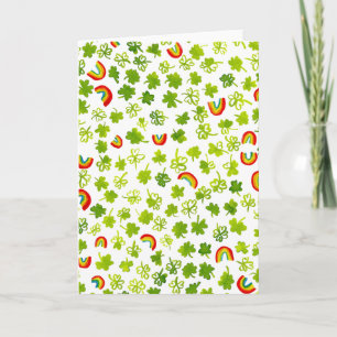 Watercolor Shamrocks & Regenbogen Ierse St Patty's Kaart